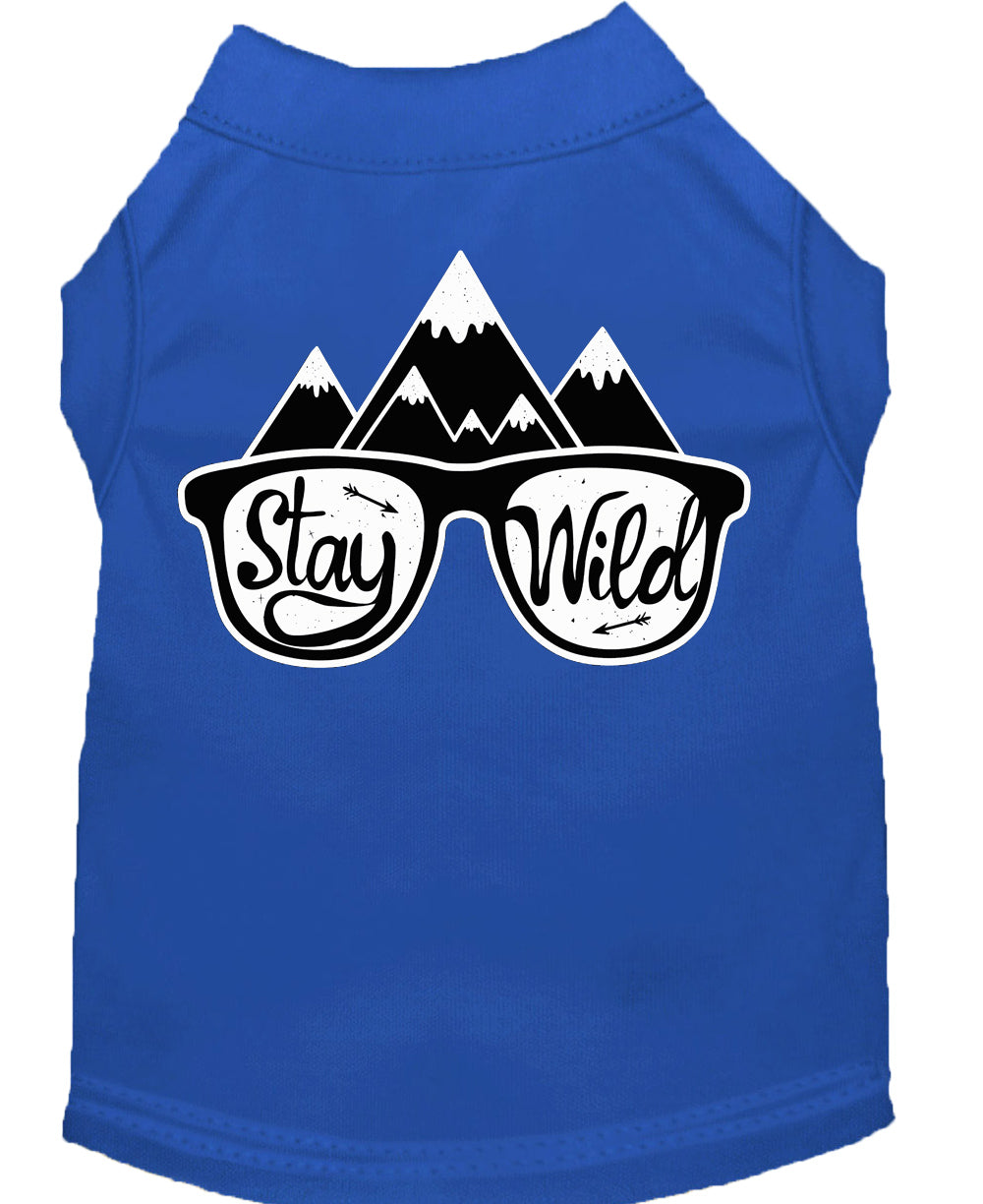 Pet Dog & Cat Shirt Screen Printed, "Stay Wild"