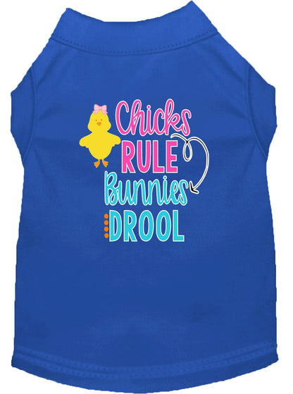 Pet Dog & Cat Shirt Screen Printed, "Chicks Rule, Bunnies Drool"