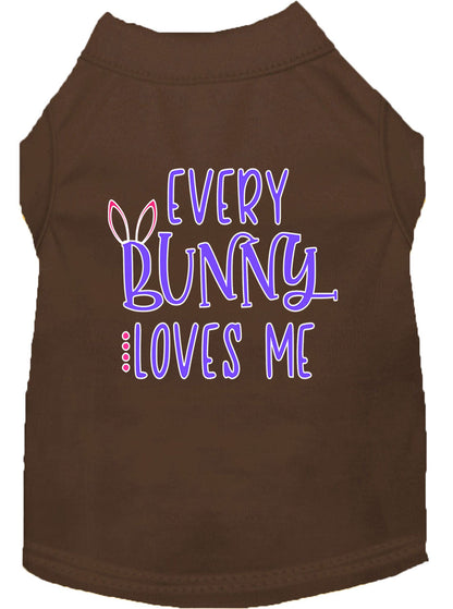 Pet Dog & Cat Shirt Screen Printed, "Every Bunny Loves Me"