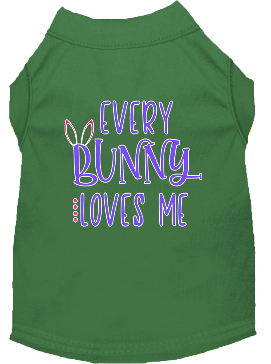 Pet Dog & Cat Shirt Screen Printed, "Every Bunny Loves Me"