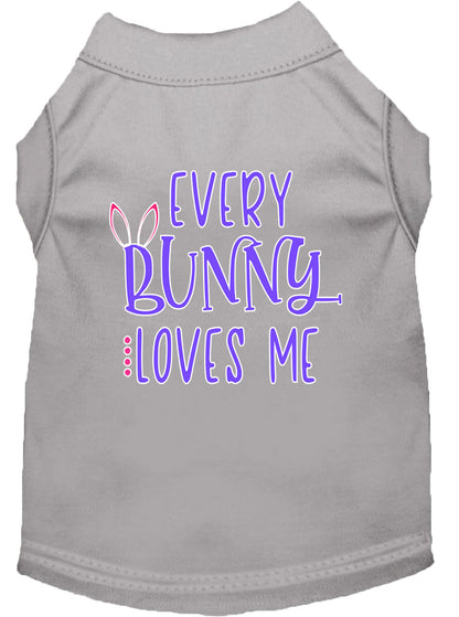 Pet Dog & Cat Shirt Screen Printed, "Every Bunny Loves Me"