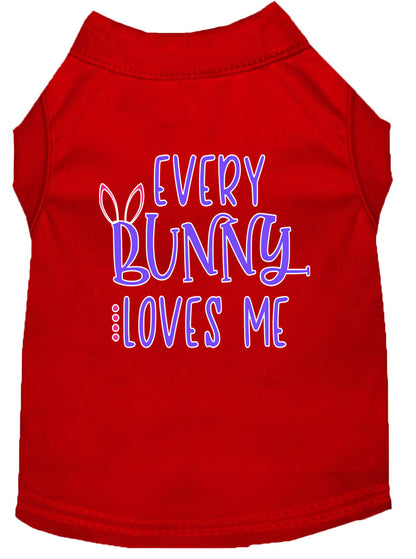 Pet Dog & Cat Shirt Screen Printed, "Every Bunny Loves Me"