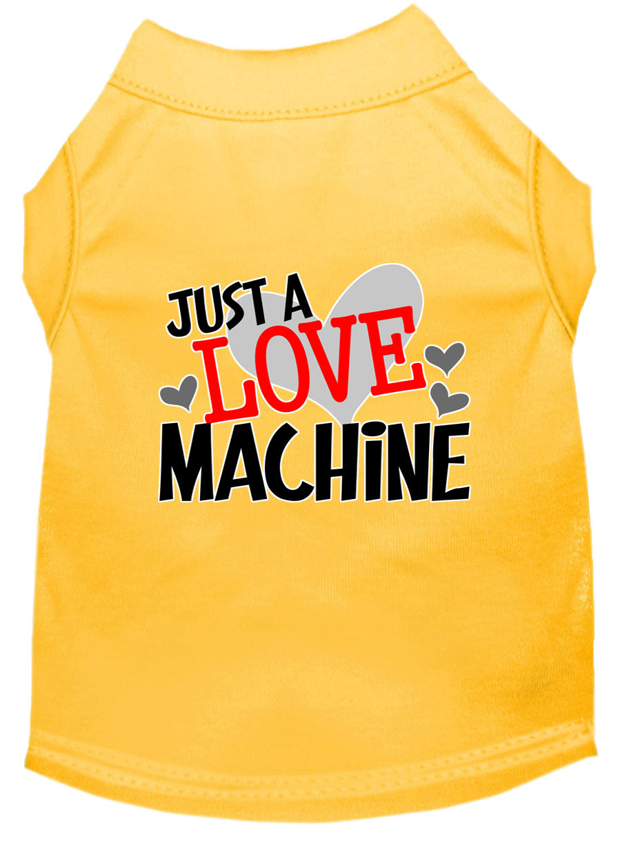 Pet Dog & Cat Shirt Screen Printed, "Just A Love Machine"