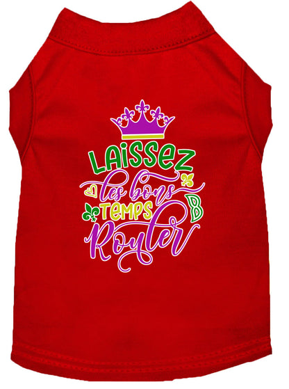 Pet Dog & Cat Shirt Screen Printed, "Laissez Les Bons Temps Rouler"