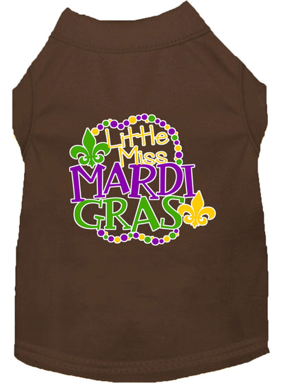 Pet Dog & Cat Shirt Screen Printed, "Little Miss Mardi Gras"