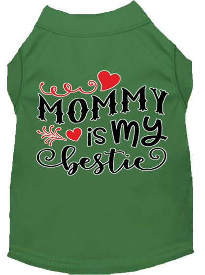 Pet Dog & Cat Shirt Screen Printed, "Mommy is my Bestie"