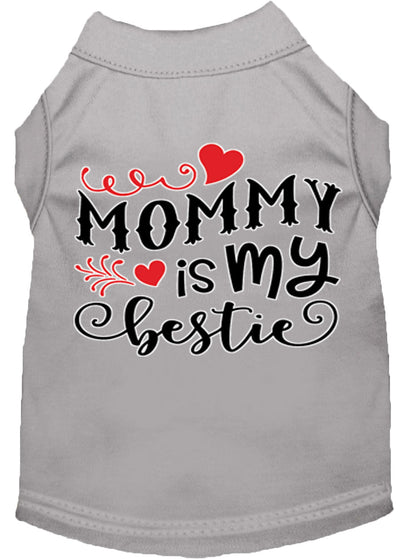 Pet Dog & Cat Shirt Screen Printed, "Mommy is my Bestie"