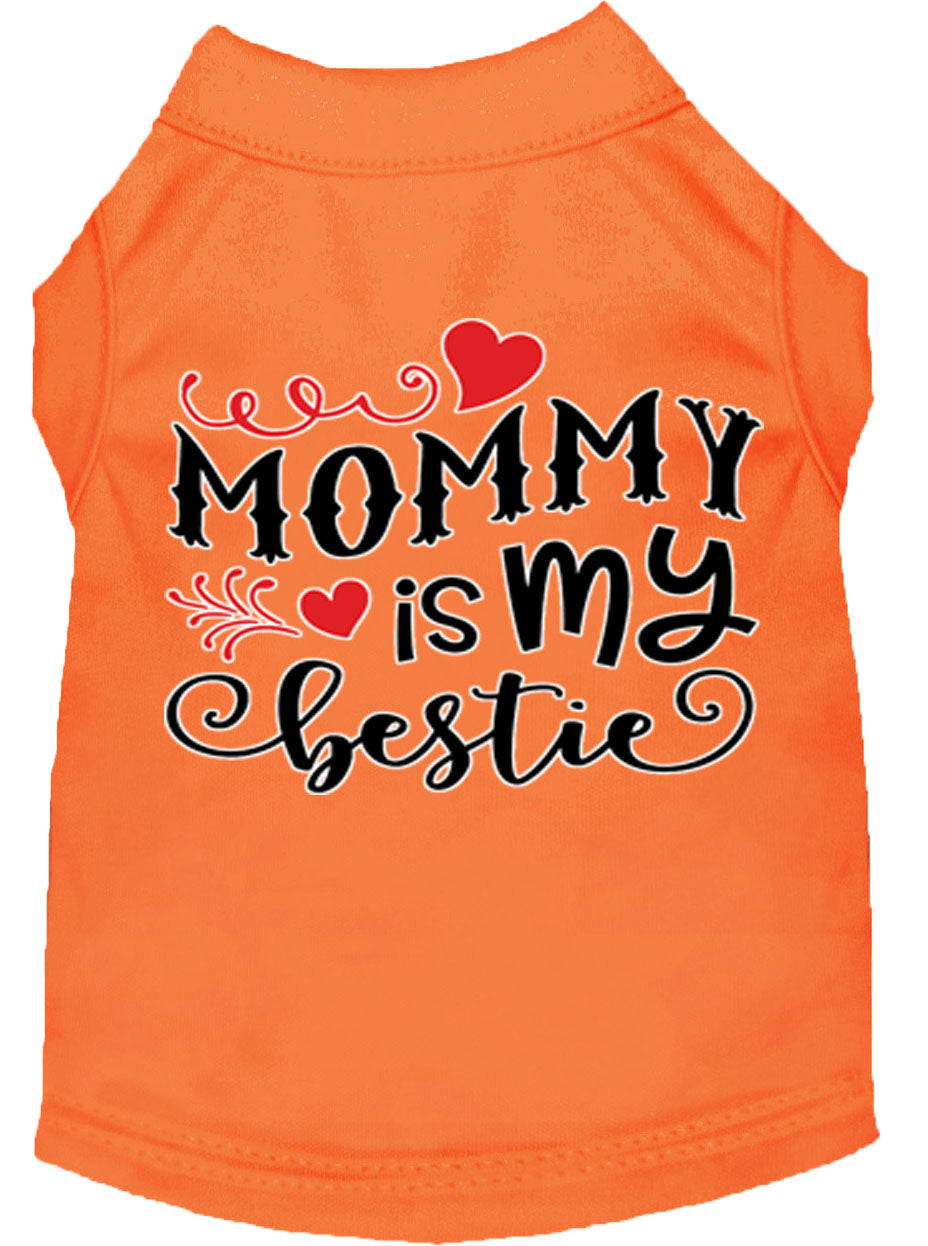 Pet Dog & Cat Shirt Screen Printed, "Mommy is my Bestie"