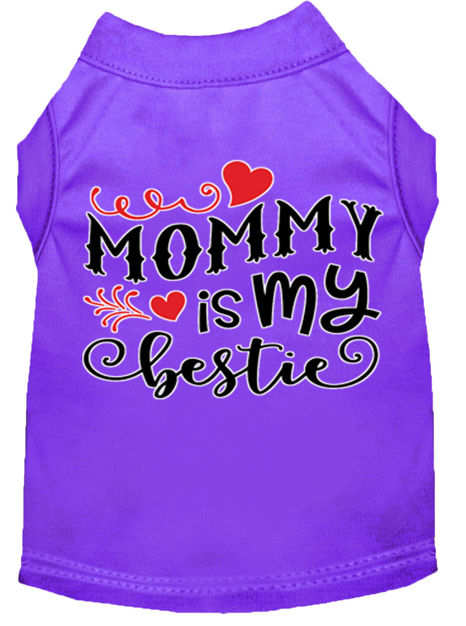 Pet Dog & Cat Shirt Screen Printed, "Mommy is my Bestie"