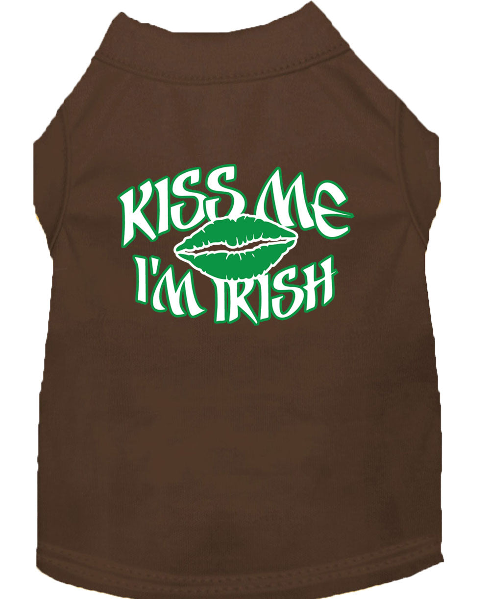 Pet Dog & Cat Shirt Screen Printed, "Kiss Me I'm Irish"