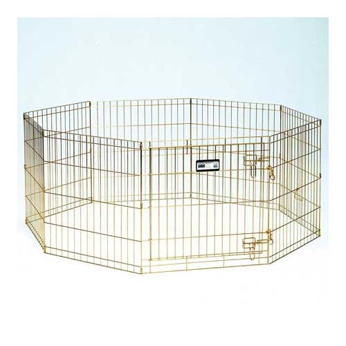 Midwest Gold Zinc Pet Exercise Pen 8 panels Gold 24" x 36"