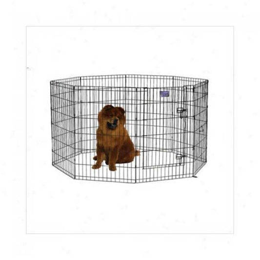 Midwest Black E-Coat Pet Exercise Pen with Walk-Thru Door 8 Panels Black 24" x 30"