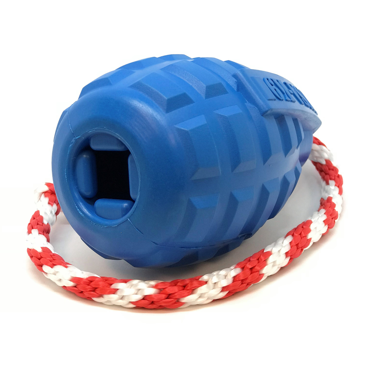 USA-K9 Grenade Durable Rubber Chew Toy, Treat Dispenser, Reward Toy, Tug Toy, and Retrieving Toy