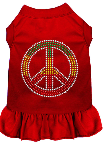 Pet Dog & Cat Dress Rhinestone, "Rasta Peace"