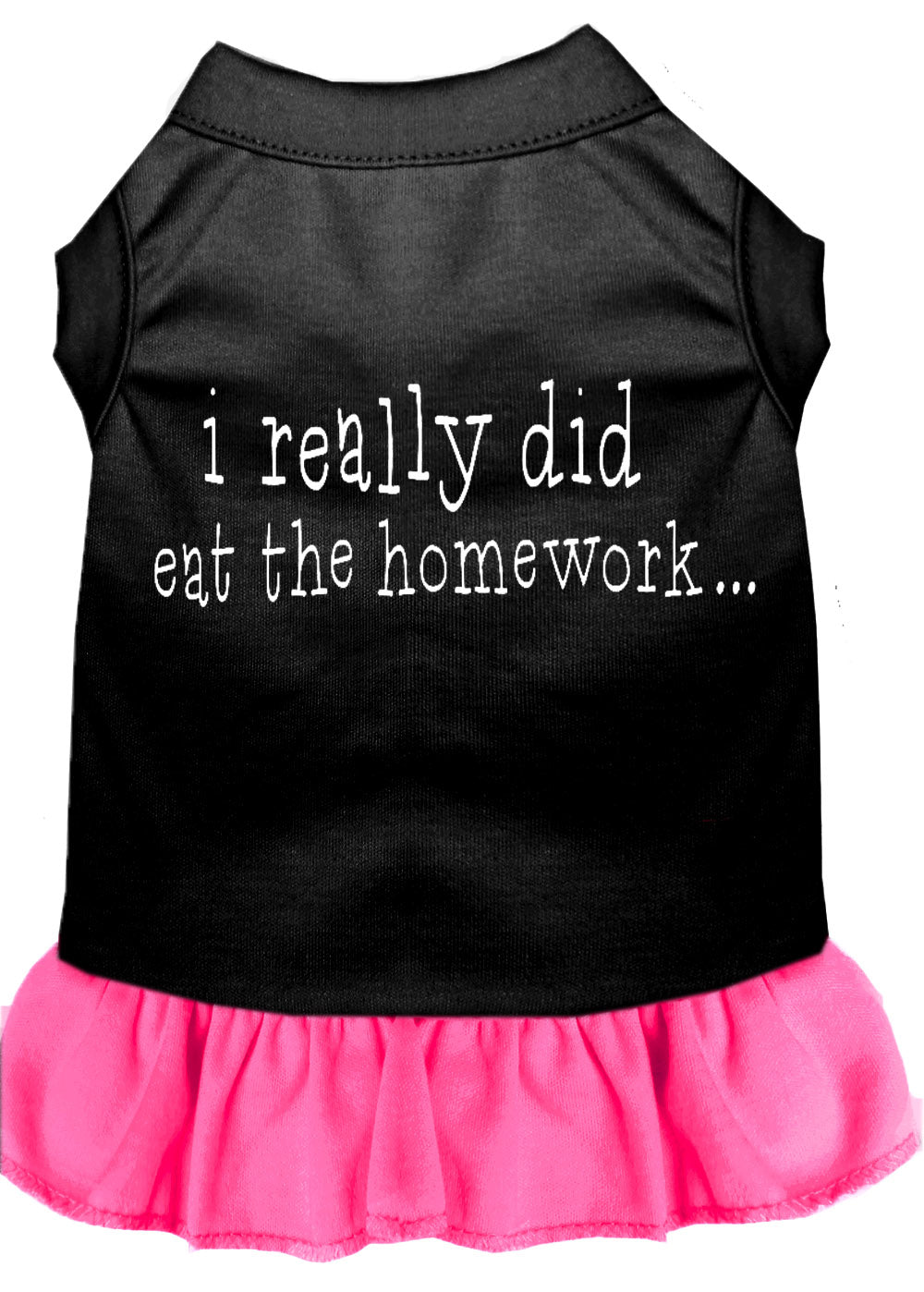 Pet Dog & Cat Dress Screen Printed, "I Really Did Eat The Homework"