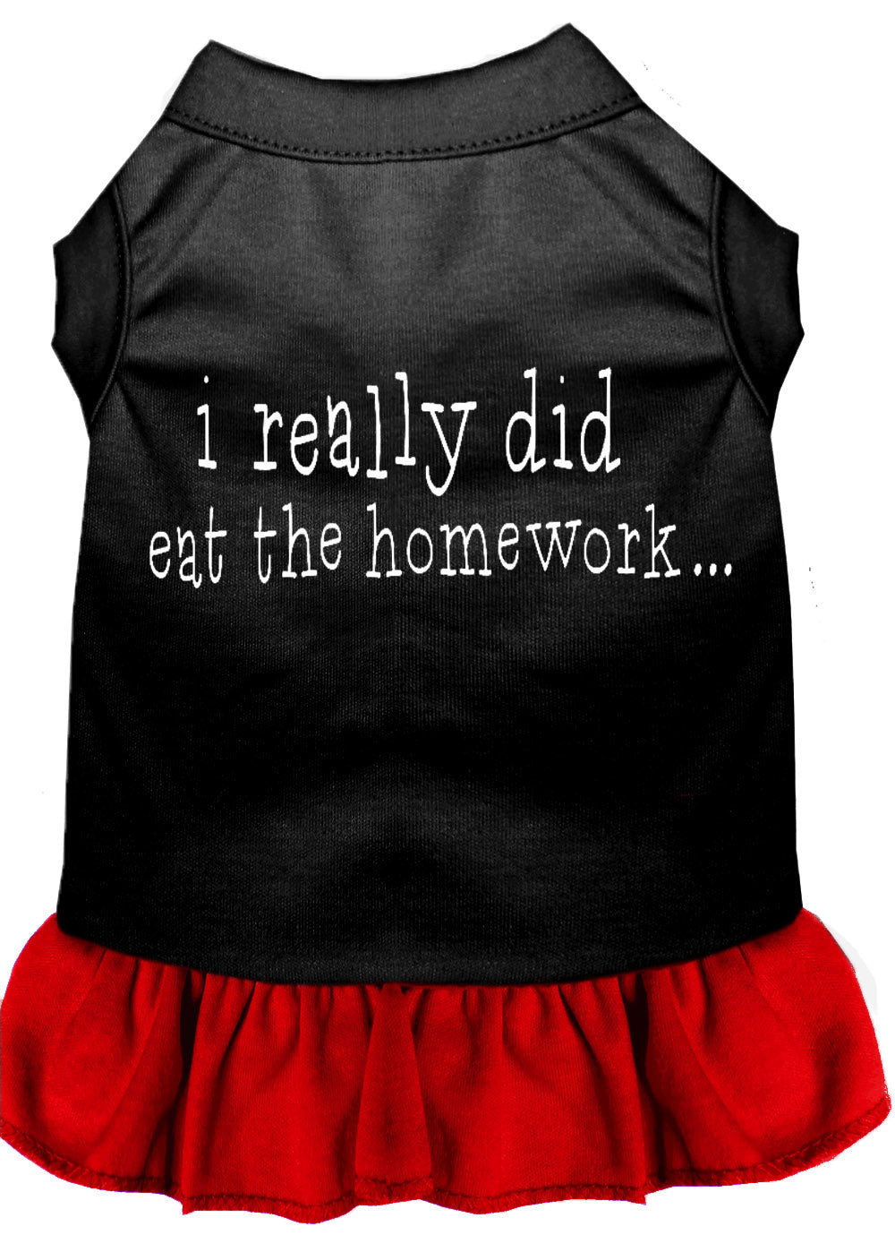 Pet Dog & Cat Dress Screen Printed, "I Really Did Eat The Homework"