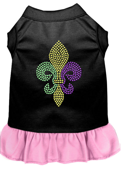 Pet Dog & Cat Dress Rhinestone, "Mardi Gras Fleur De Lis"