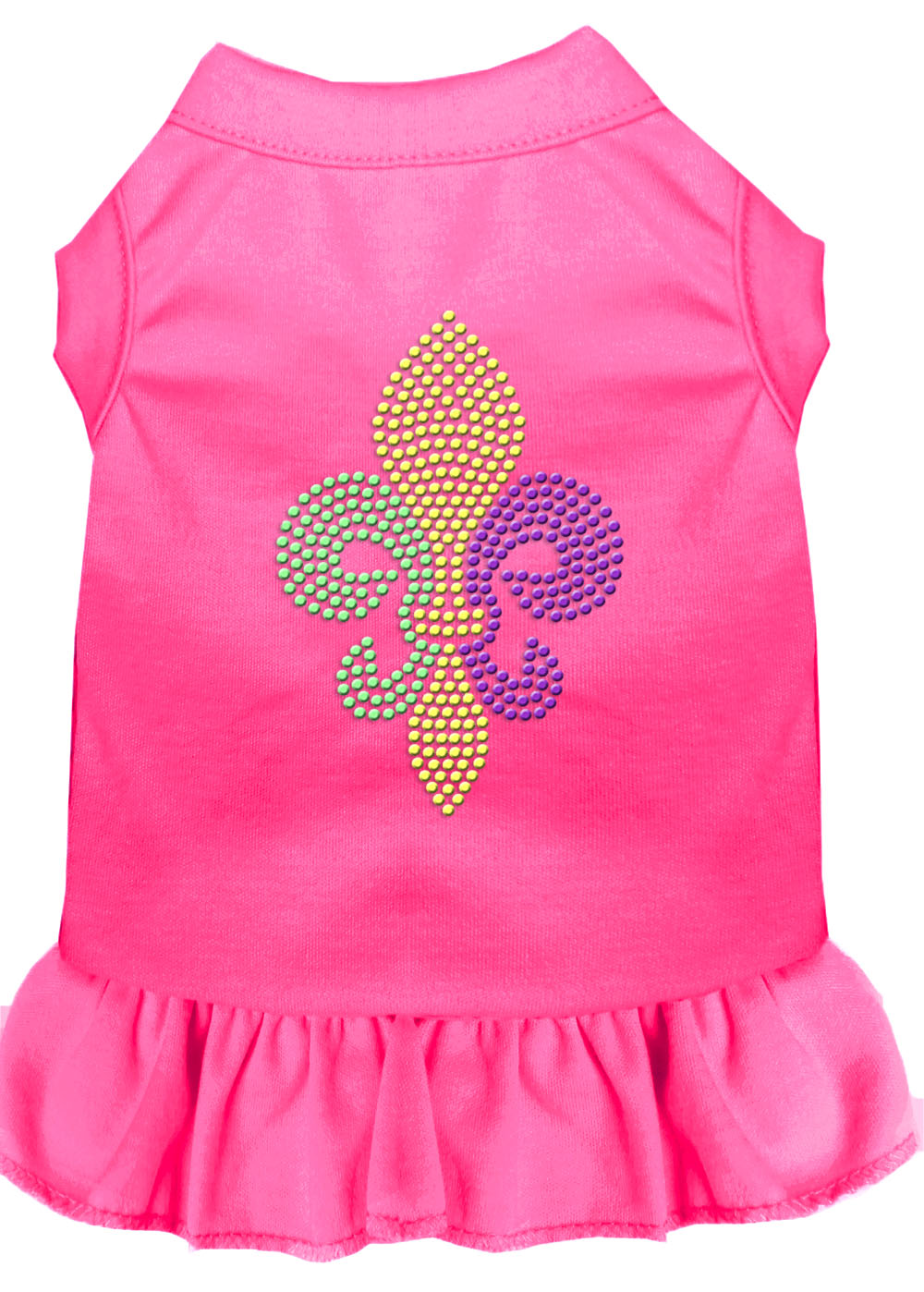 Pet Dog & Cat Dress Rhinestone, "Mardi Gras Fleur De Lis"