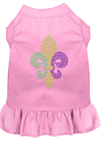 Pet Dog & Cat Dress Rhinestone, "Mardi Gras Fleur De Lis"