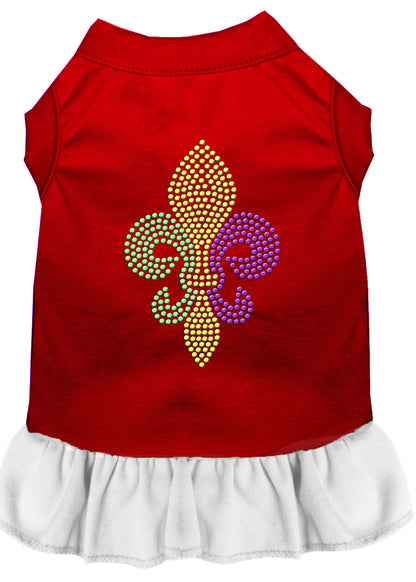 Pet Dog & Cat Dress Rhinestone, "Mardi Gras Fleur De Lis"