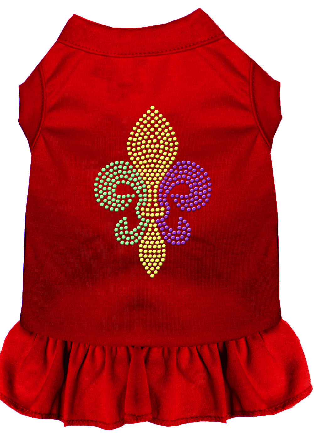 Pet Dog & Cat Dress Rhinestone, "Mardi Gras Fleur De Lis"