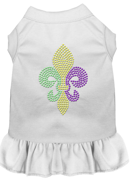 Pet Dog & Cat Dress Rhinestone, "Mardi Gras Fleur De Lis"