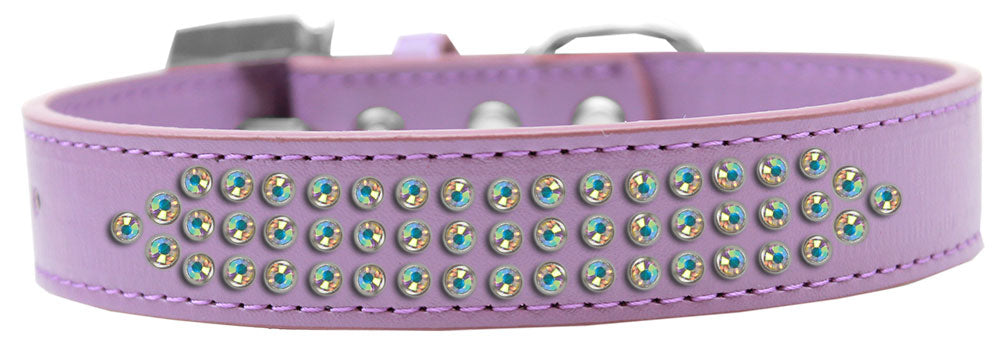 Dog, Puppy & Pet Fashion  Collar, "Three Row Aurora Borealis Crystal Rimsets"