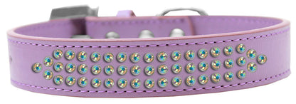 Dog, Puppy & Pet Fashion  Collar, "Three Row Aurora Borealis Crystal Rimsets"