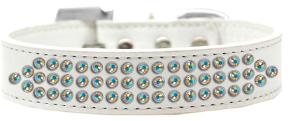 Dog, Puppy & Pet Fashion  Collar, "Three Row Aurora Borealis Crystal Rimsets"