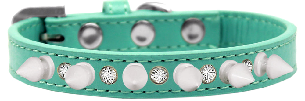 Pet and Dog Spike Collar, "Clear Crystals & White Spikes"�