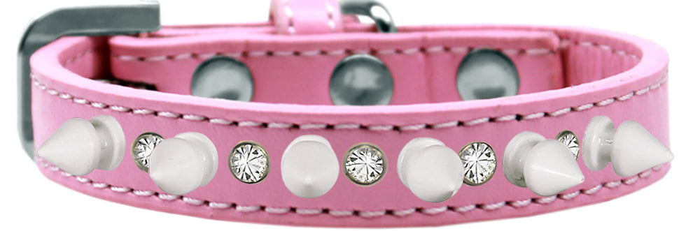 Pet and Dog Spike Collar, "Clear Crystals & White Spikes"�