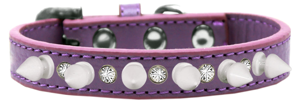 Pet and Dog Spike Collar, "Clear Crystals & White Spikes"�