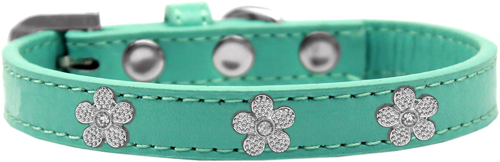 Dog, Puppy & Pet Widget Fashion  Collar, "Silver Flower"