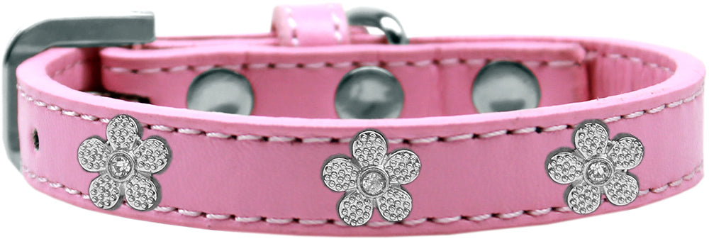 Dog, Puppy & Pet Widget Fashion  Collar, "Silver Flower"