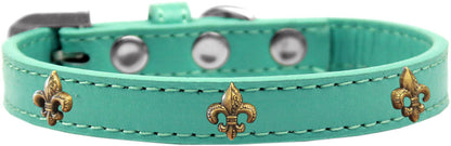 Dog, Puppy & Pet Widget Fashion  Collar, "Bronze Fleur De Lis"