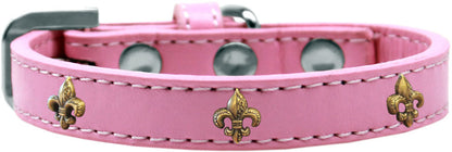 Dog, Puppy & Pet Widget Fashion  Collar, "Bronze Fleur De Lis"