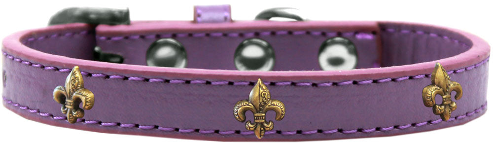 Dog, Puppy & Pet Widget Fashion  Collar, "Bronze Fleur De Lis"