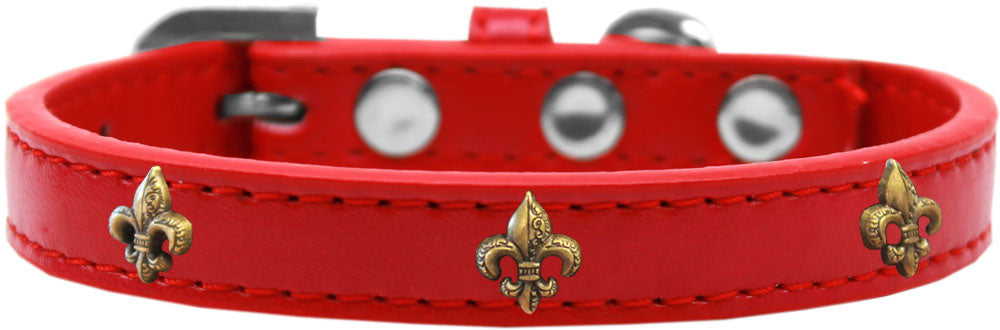 Dog, Puppy & Pet Widget Fashion  Collar, "Bronze Fleur De Lis"