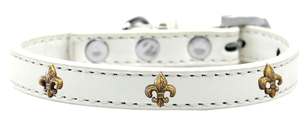 Dog, Puppy & Pet Widget Fashion  Collar, "Bronze Fleur De Lis"