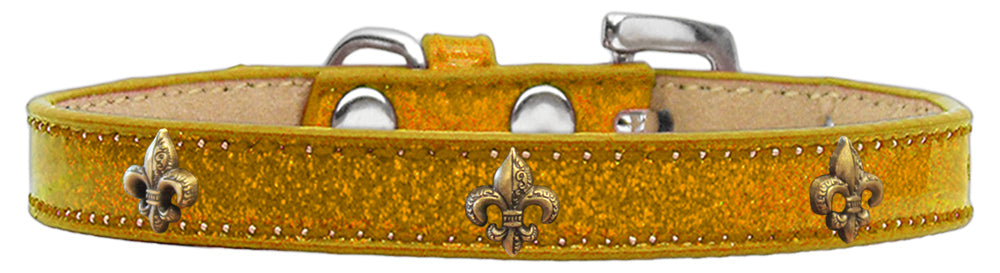 Dog, Puppy & Pet Widget Ice Cream Collar, "Silver Fleur De Lis"