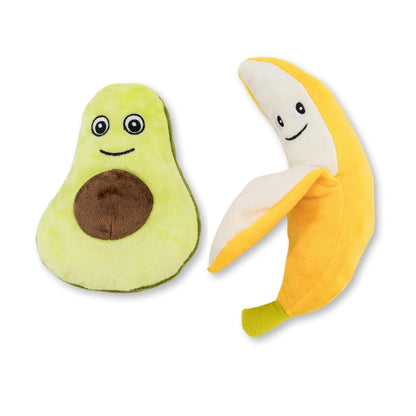 Avocado & Banana Squeaker Dog Chew Toy Gift Set – Plush Dog Toy with Durable Texture for Engaging Play and Cuddles