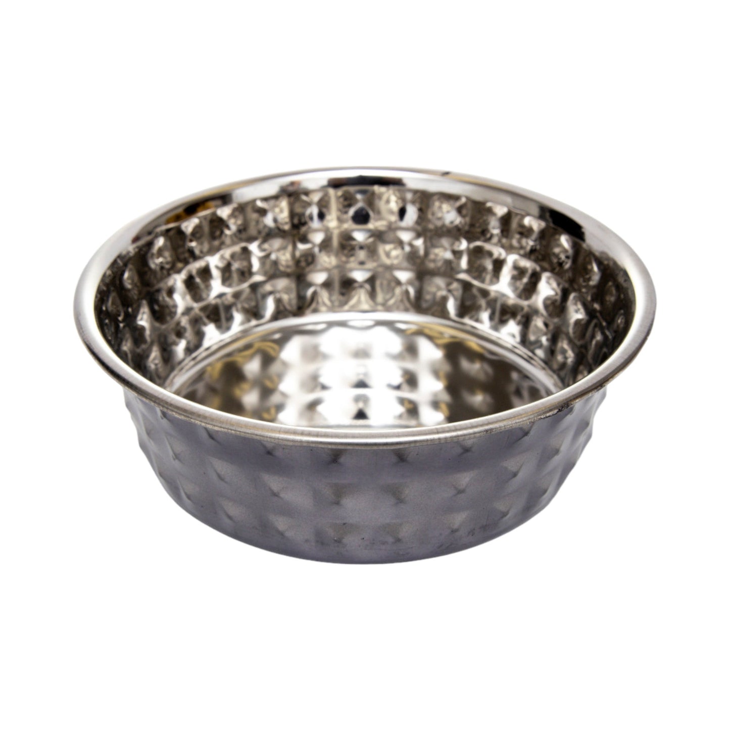 Country Living Set of 2 Hammered Stainless Steel Dog Bowl – Textured, Durable, Stylish & Functional for Medium to Large Sized Dogs – Black Pearl