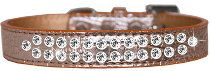 Dog, Puppy & Pet Designer Croc Collar, "Two Row Clear Crystal Rimsets"