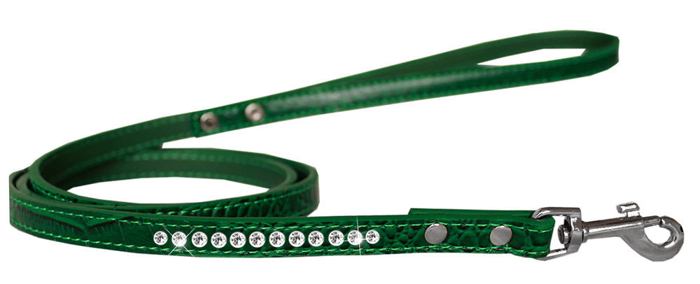 Dog, Puppy & Pet Designer Croc Leash, "One Row Clear Crystal"