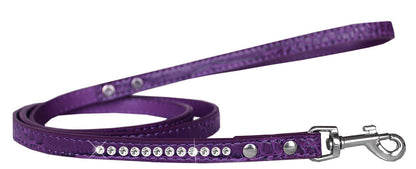 Dog, Puppy & Pet Designer Croc Leash, "One Row Clear Crystal"