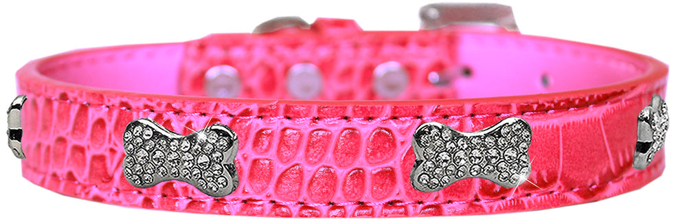 Dog, Puppy & Pet Designer Croc Collar, "Crystal Bone"