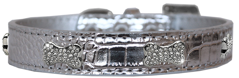 Dog, Puppy & Pet Designer Croc Collar, "Crystal Bone"