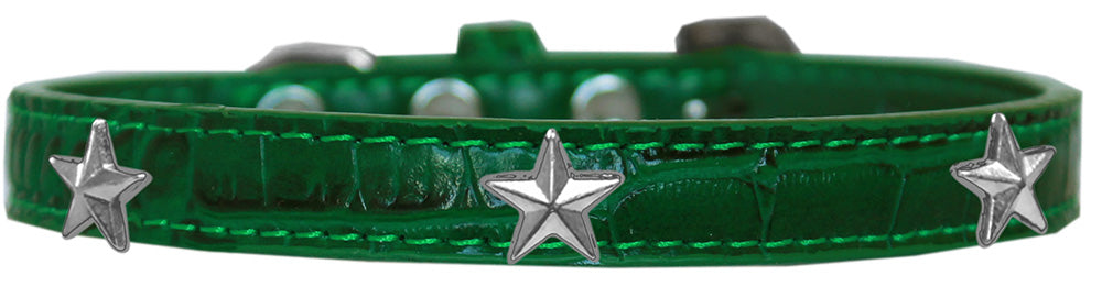 Dog, Puppy & Pet Designer Croc Widget Collar, "Silver Stars"