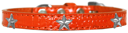 Dog, Puppy & Pet Designer Croc Widget Collar, "Silver Stars"