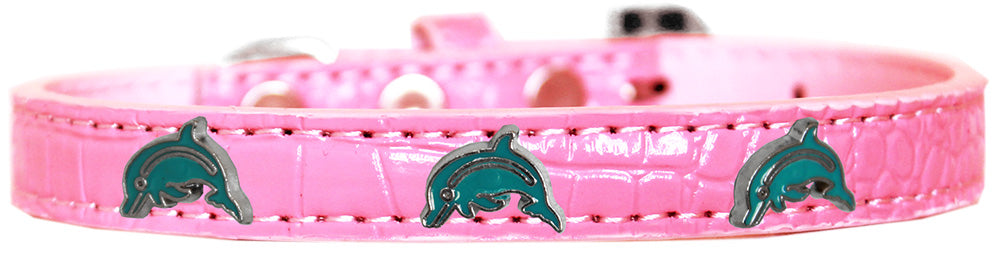 Dog, Puppy & Pet Designer Croc Widget Collar, "Dolphins"